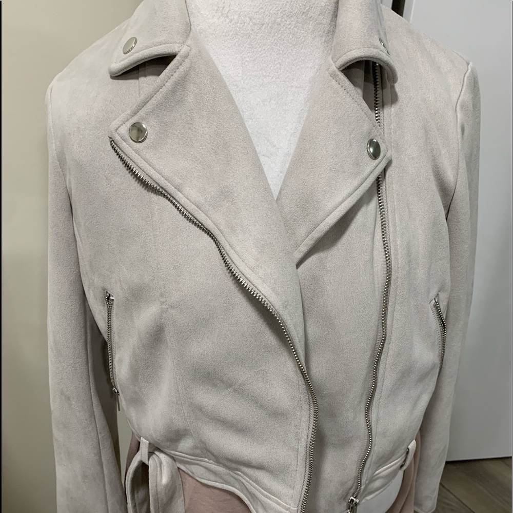 Faux Suede Moto Jacket